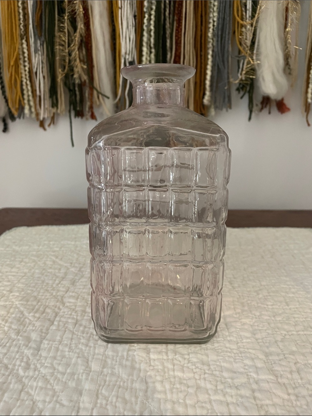 Pale pink vintage whiskey decanter without lid /and or vase